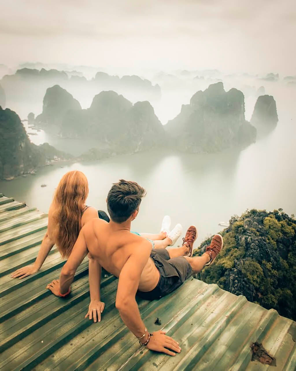 Hold hands as the limestone peaks fade into twilight